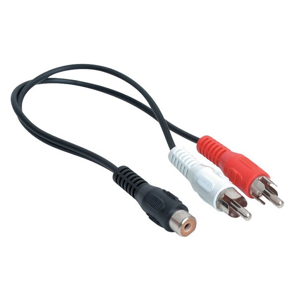 Quest Technology International 6'' Dual RCA (M) To RCA (F) Adapter Cable VCA-7020